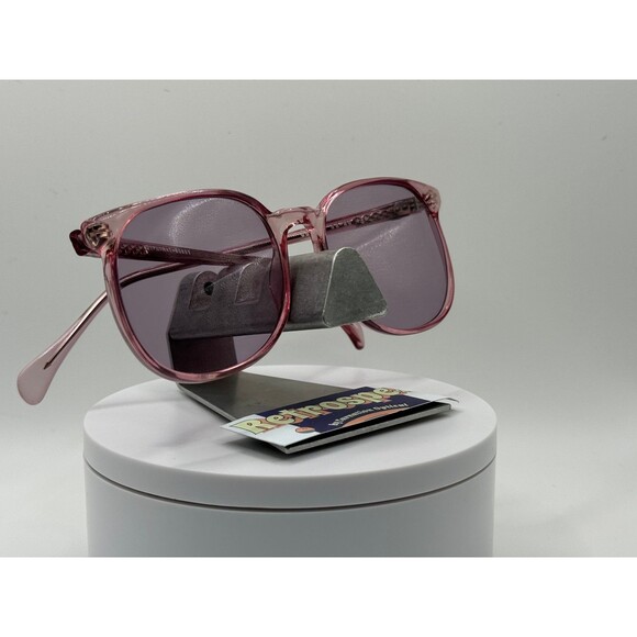 Vintage Oversize Sunglasses NOS Preppy Pink Solid Lens Pink Frame 80s-90s Retro main image 5